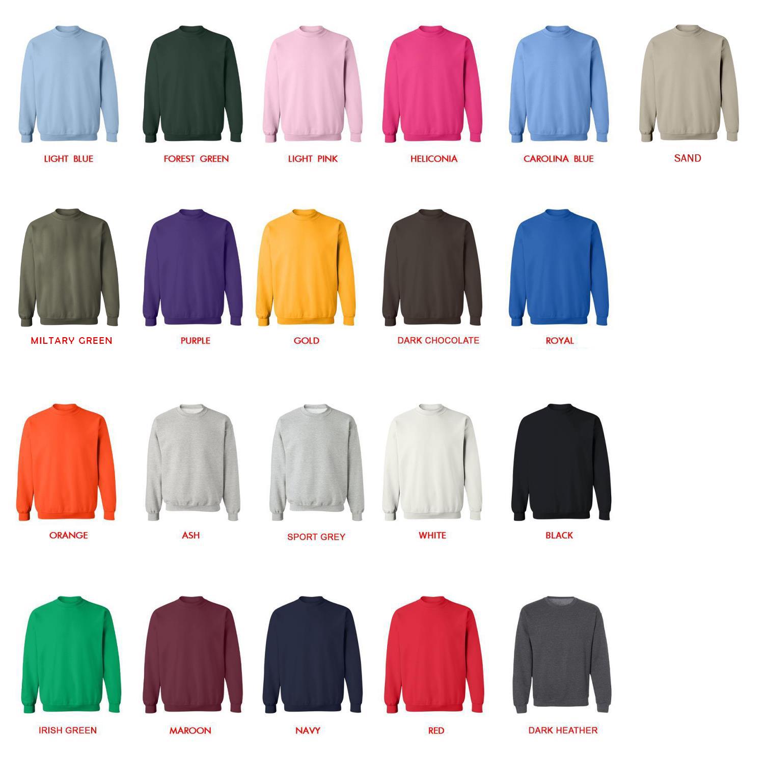 sweatshirt color chart - Classroom of the Elite Store