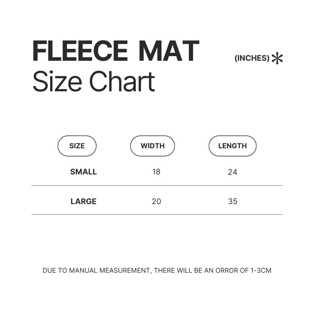Fleece Mat Size Chart - Classroom of the Elite Store